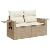 vidaXL 7-delige Loungeset met kussens, polyrotan, beige