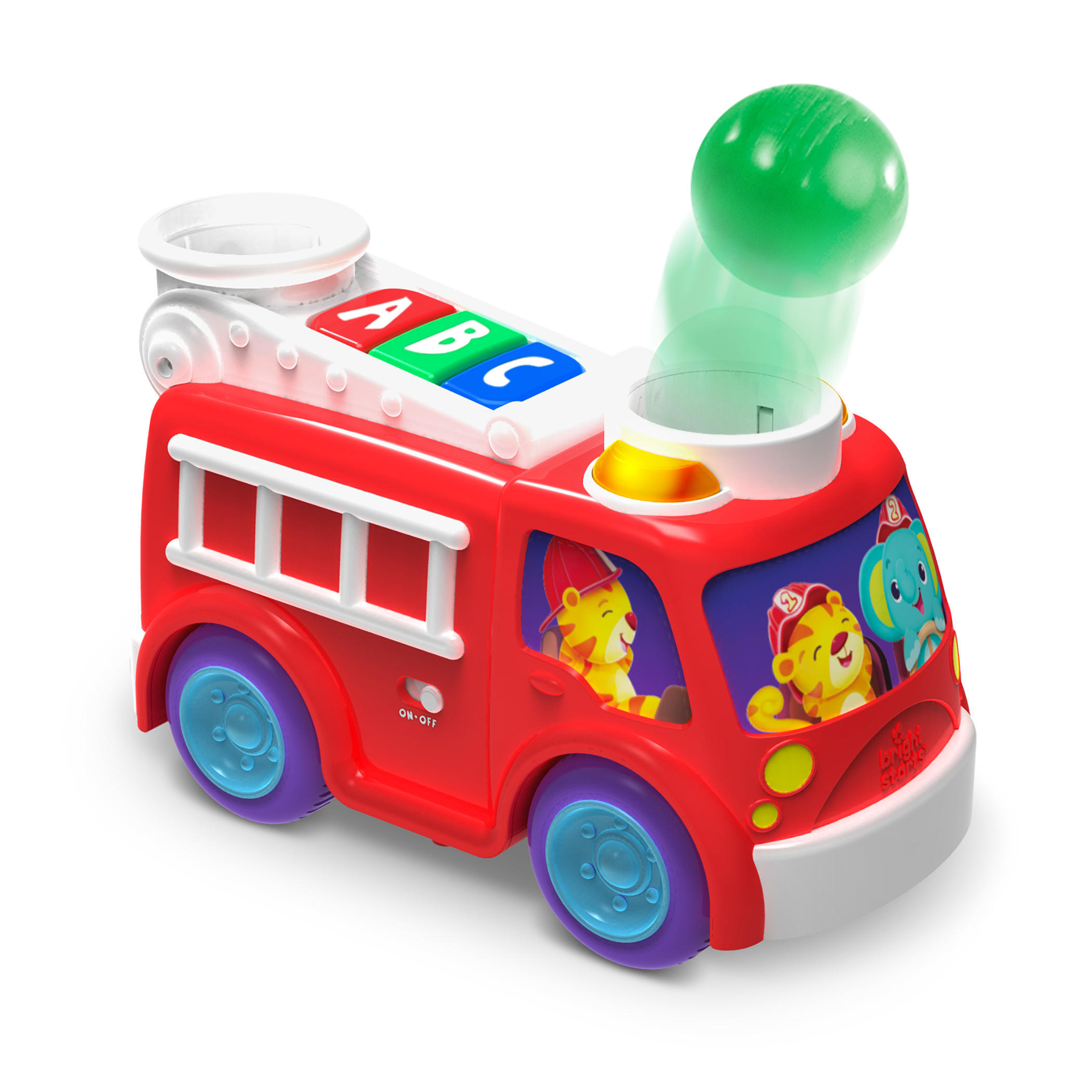 Bright Starts Roll & Pop Fire Truck Toy