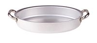 Pentole Agnelli Professionele aluminium 3 mm ovale vispan met 2 handgrepen, diameter 30 cm, zilver