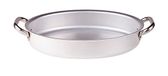Pentole Agnelli Professionele aluminium 3 mm ovale vispan met 2 handgrepen, diameter 30 cm, zilver