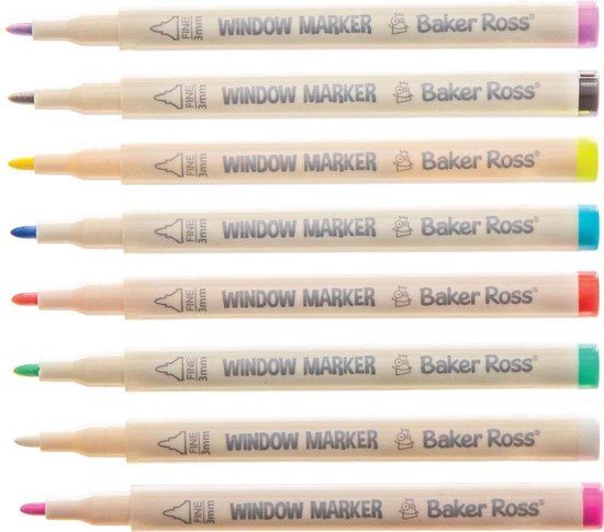 Baker Ross Glas Stiften met Fijne Punt (8 stuks) - Knutselspullen en Tekenspullen voor Kinderen
