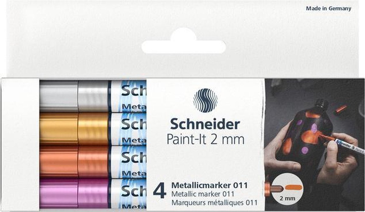 Schneider Metallic marker - Paint-it 011 2mm etui 4st.