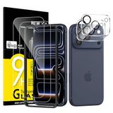 NEW'C 2 x Screen Protector voor iPhone 17 Pro Max (6,9 inch) en 2 x Camera Lens Protector