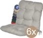 Beautissu Flair NL Set de 6 coussins de jardin bas dossier gris 100x50 cm