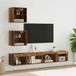 Maison Exclusive - Meuble TV mural avec éclairage LED, 5 pièces, en bois recyclé et panneau de particules