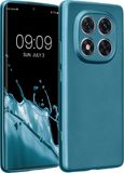 kwmobile metallic telefoonhoesje van TPU - geschikt voor Xiaomi Redmi Note 14 Pro 5G / Poco X7 - Flexible case voor smartphone - In Metallic carabisch blauw