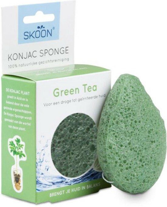 Skoon Konjac spons green tea bio