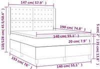 vidaXL Boxspringbed met matras, stof, donkerbruin, 140x190 cm