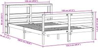 vidaXL Bedframe Massief Grenenhout Wasbruin 120x190 cm