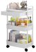Chariot de rangement roulant - 3 niveaux - Blanc - 41 x 30 x 76 cm - Pour salle de bain et cuisine