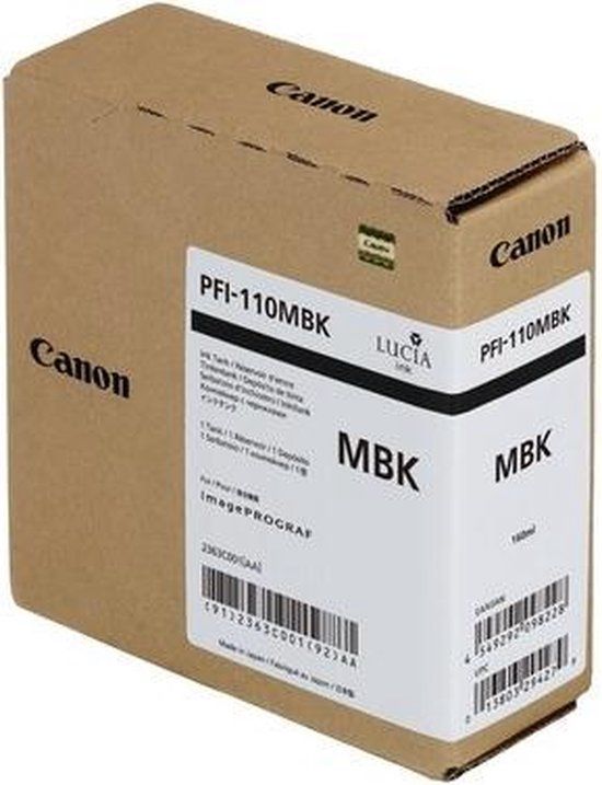 Canon PFI-110MBK Matte Black Ink Cartridge - Original