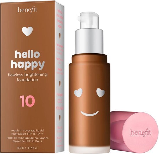 Benefit Cosmetics 10 deep - neutral warm Hello Happy Flawless Brightening Foundation 30ml