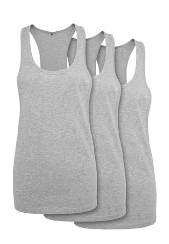 Build your Brand Dames Tank Top Ladies Loose Tank 3-Pack Heather Grey S