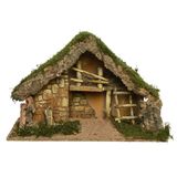 Decoris lege kerststal - Zonder figuren - L50 x B22 x H31 cm - mdf/hout