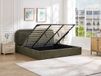 Vente-unique Lit avec rangement tissu vert 200 x 200 cm