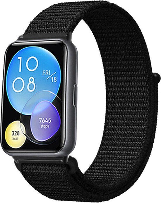 Strap-it Huawei Watch Fit 2 Nylon Band - Black