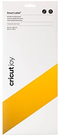 CRICUT Joy Smart Label beschrijfbaar vinyl (Permanent) | Goud | 4 vellen | 14 cm x 33 cm (5,5 "x 13") | Voor Joy