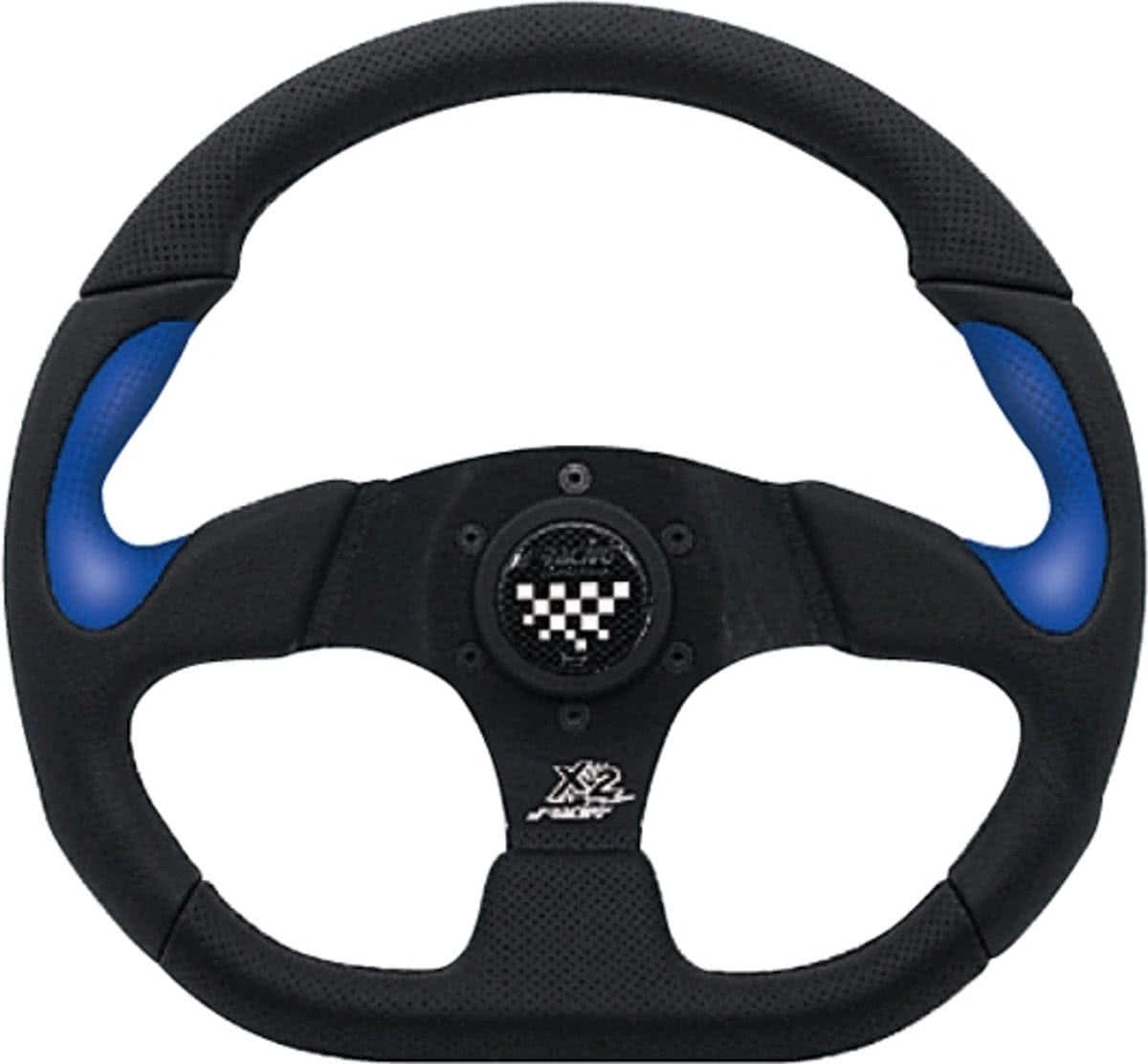 Simoni Racing Sportstuur X2 Poly/Pelle 'Formula' 330mm - Zwart/Blauw