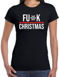 Bellatio Decorations Foute Kerst T-shirt voor dames - Fu*k Christmas - zwart - Kerstfeest XXL