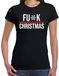 Bellatio Decorations Foute Kerst T-shirt voor dames - Fu*k Christmas - zwart - Kerstfeest XXL