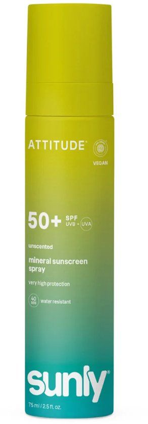 ATTITUDE SUNLY Zonnebrandspray SPF50 ongeparfumeerd ECO - duurzaam