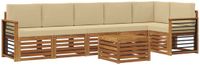 vidaXL - Hoek loungeset - 6 zitplaatsen - Natuurlijk en beige - Polyester