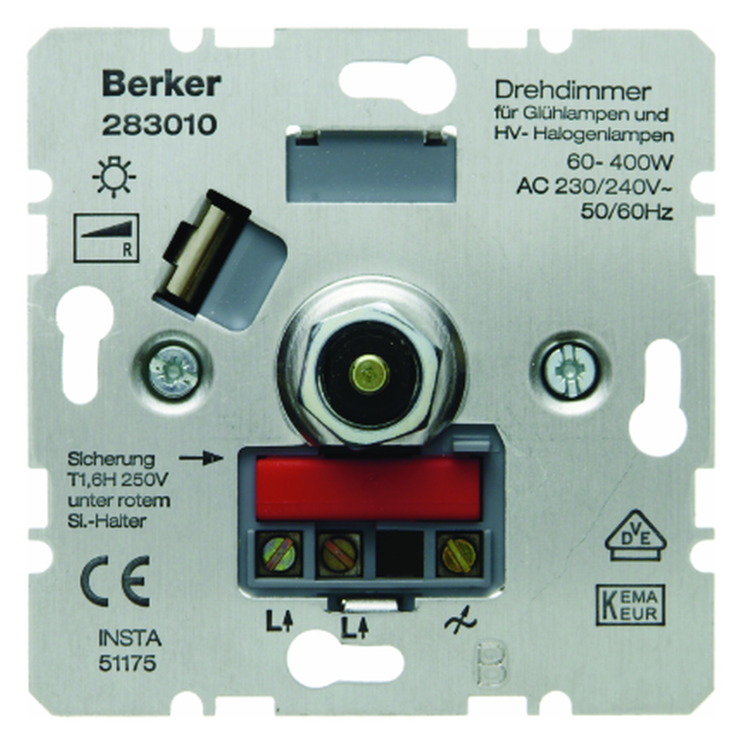 Berker S.1 inbouw dimmer 230V gloei/halogeen druk 60-400 watt