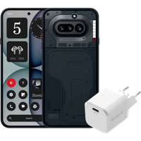 Nothing Phone (4a) 128GB Zwart 5G + BlueBuilt Oplader met Usb C Poort 45W Wit
