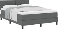 vidaXL Boxspringbed met matras, donkergrijs, 140 x 190 cm, stof