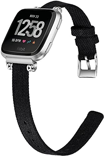 Chainfo compatibel met Fitbit Versa 2 / Versa 2 SE/Versa Lite/Versa smartwatch Watch Band, Canvas Fabric Sport Strap Replacement Watchband Wristband for Smart Watch (Pattern 7)
