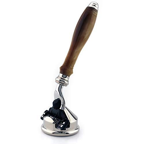 Jag Shaving Hoorn Replica Scheermes & Houder Triple Edge Cartridge