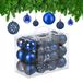 Relaxdays Kerstballen - Set van 50 - Onbreekbaar - Plastic - ∅ 3, 4 & 6 cm - Blauw