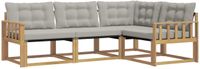 vidaXL - Buiten - bank - set - 4 - st - Wit - en - Lichtgrijs