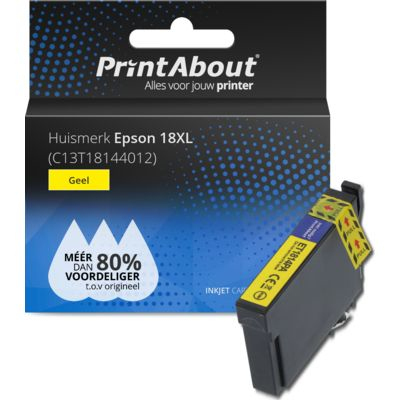PrintAbout Huismerk Epson 18XL (C13T18144012) Inktcartridge Geel Hoge capaciteit