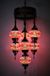 Halay Turkse hanglamp - mozaïek glas rood - 7 bollen - hoogte 145 cm