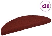 vidaXL Trapmatten zelfklevend 30 stuks 56x17x3 cm bordeaux rood halfrond