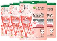 Garnier Tissuemasker 2 Millions Probiotics - 4 x 22 gr - Voordeelverpakking