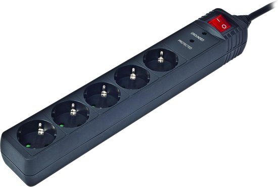Gembird EnerGenie SPG5-C-5 - Stekkerdoos met schakelaar - 5-voudig - Zwart