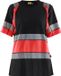 Blåkläder 3410-1030 High Vis T-shirt Dames Zwart/High Vis Rood - M