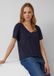 s.Oliver T-shirt navy V-hals korte mouw katoen elastaan dames maat 42