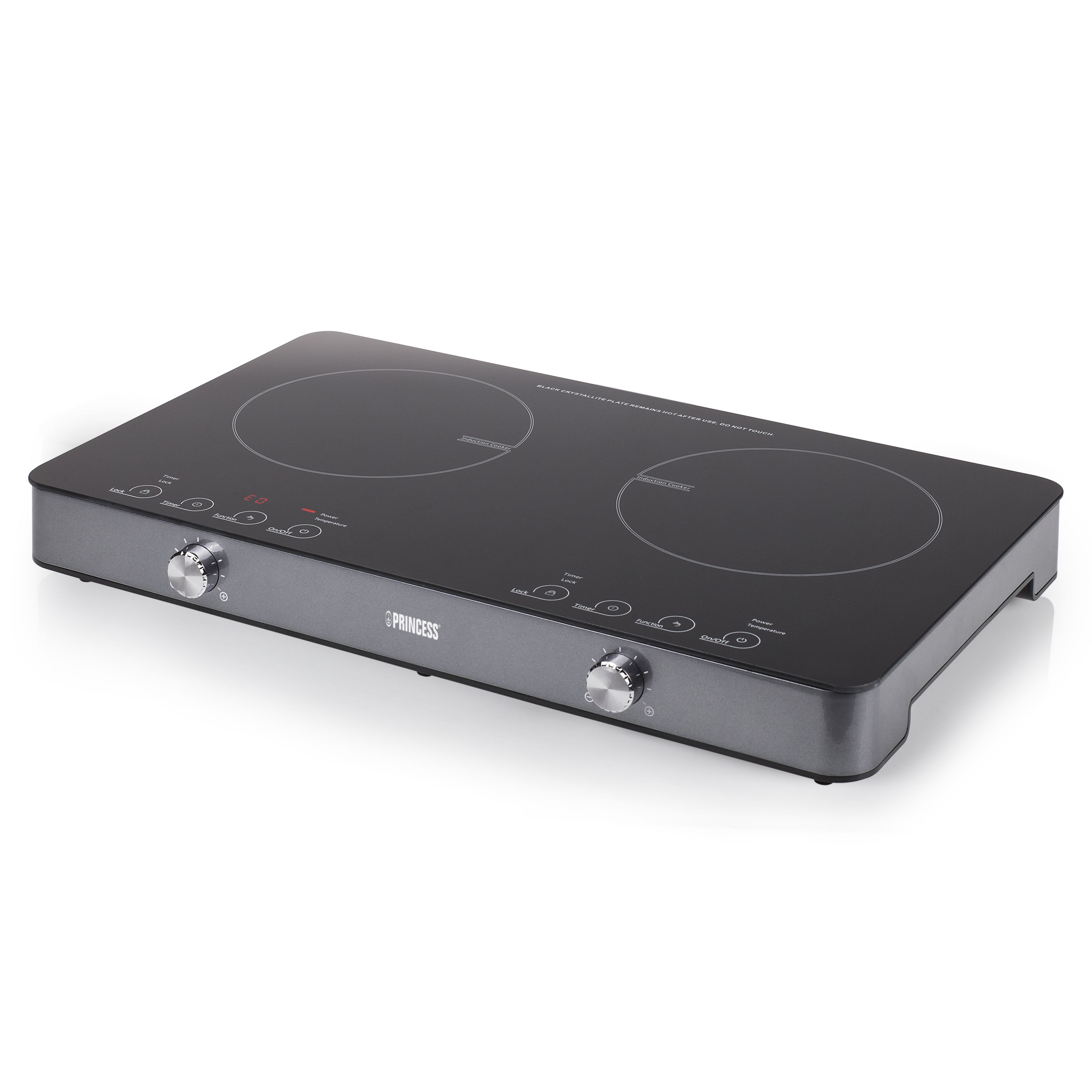 Princess 303011 - Inductie Kookplaat - 2 Zones - Zwart/Zilver