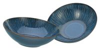 CreaTable, 33084, serie Sea Breeze blauw, 2-delige serviesset, kommenset van aardewerk