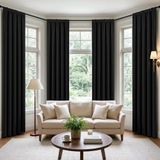 CUCRAF Verduisterende gordijnen, 2 panelen van 274 cm lang, met tunnelzoom, voor slaapkamer en woonkamer, warmte-isolerende en lichtwerende raamgordijnen (132 cm breed x 274 cm lang), zwart