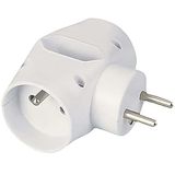 PremiumCord Multiplug 230V 10A 2ROUND + 1Flat, wit