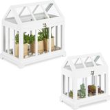 Relaxdays Mini Kweekkas - Set van 2 - Wit