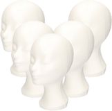 Merkloos Faram Party Paspop display etalage hoofd/mannequin - 15x - 30 cm - piepschuim - wit