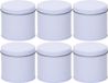 Merkloos The Box Blikken Wit rond opbergblik/bewaarblik - 6x - 10 cm