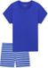SCHIESSER Dames Pyjama Kort Gestreept Katoen Royalblauw Maat 36