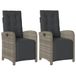 VidaXL Tuinstoelen 2 stuks Gecapitonneerde zitting Polyrattan Staal Grijs