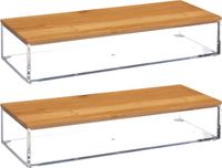 5five Set van 2x stuks sieraden/make-up houder/box 25,5 x 5 cm van kunststof - Transparant